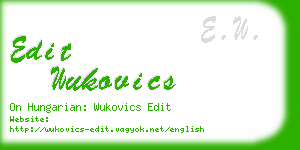 edit wukovics business card